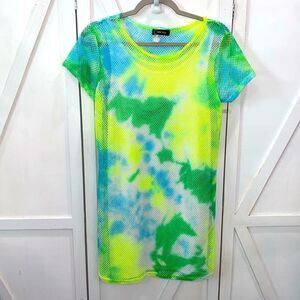MRT 1030 Neon Fishnet Lined Mesh Tye Die Dress Size Medium